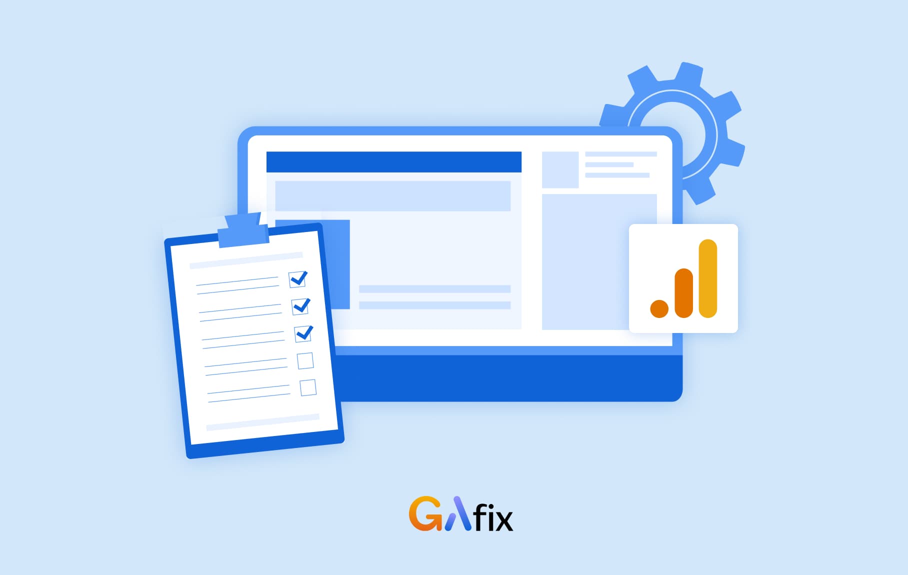 Google Analytics 4 (GA4) setup checklist including key steps like property creation, data stream setup, tag installation, event tracking, and conversion configuration.