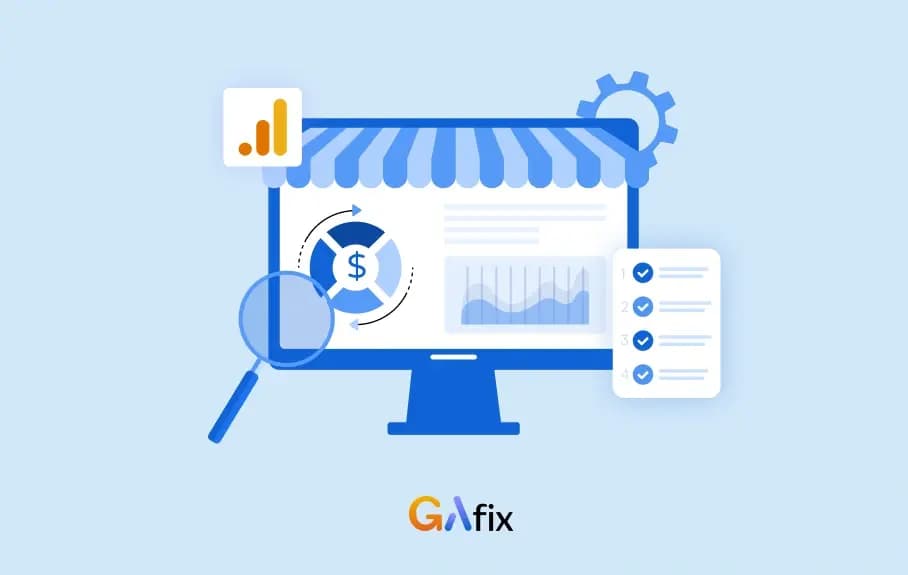 Blog showing an e-commerce dashboard with GA4 analytics metrics, highlighting accurate revenue tracking and performance insights.